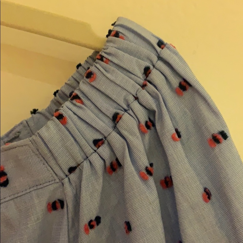 Blue off shoulder top with split back - Picture 4 of 7
